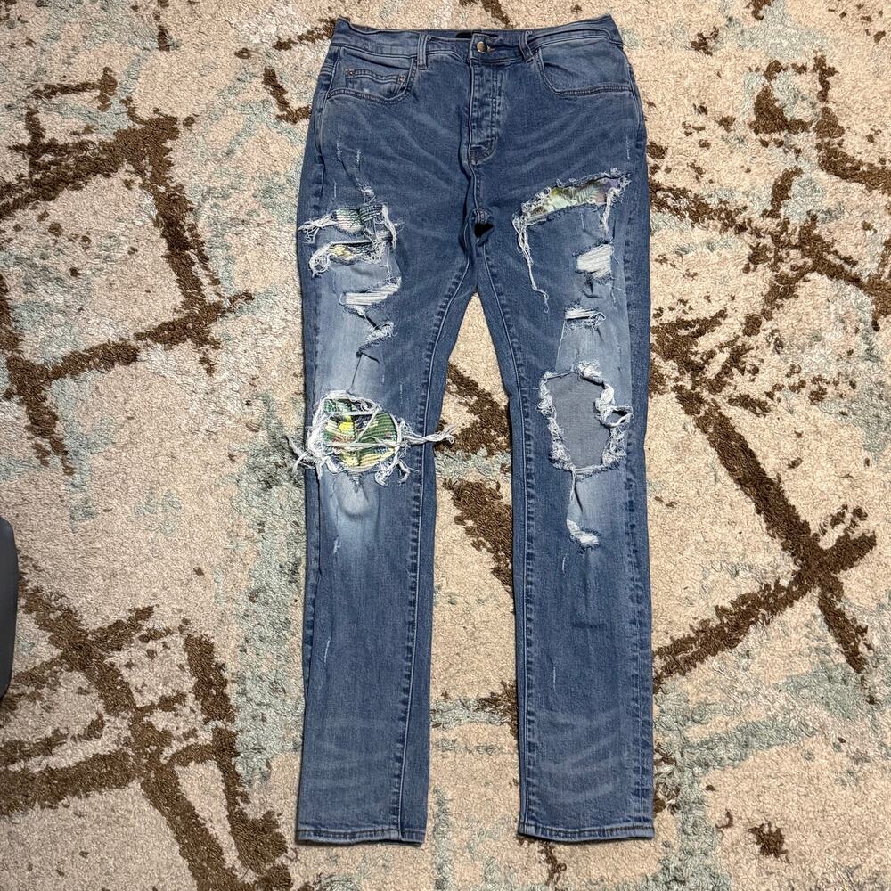 Amiri Distressed Slim Jeans Size 34x32 Designer